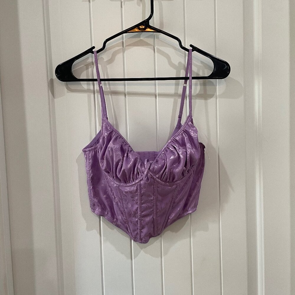 Urban Outfitters Purple Satin Womens Size Medium Corset Top New with tags